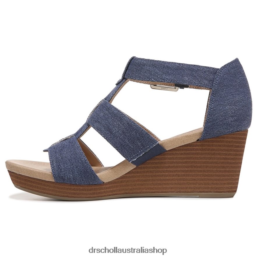 Barton Wedge Sandal Unisex Dr. Scholl\'s 4Z4JXV167 Denim Blue Fabric