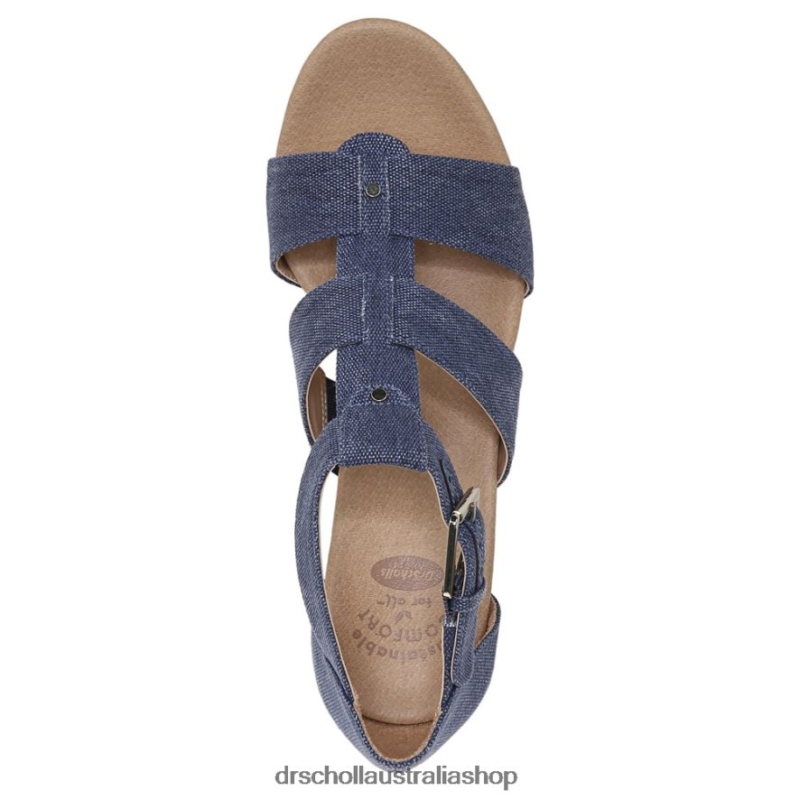 Barton Wedge Sandal Unisex Dr. Scholl\'s 4Z4JXV167 Denim Blue Fabric