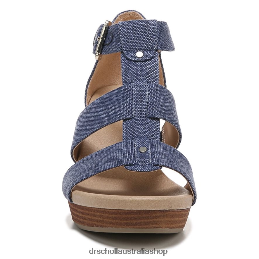 Barton Wedge Sandal Unisex Dr. Scholl\'s 4Z4JXV167 Denim Blue Fabric
