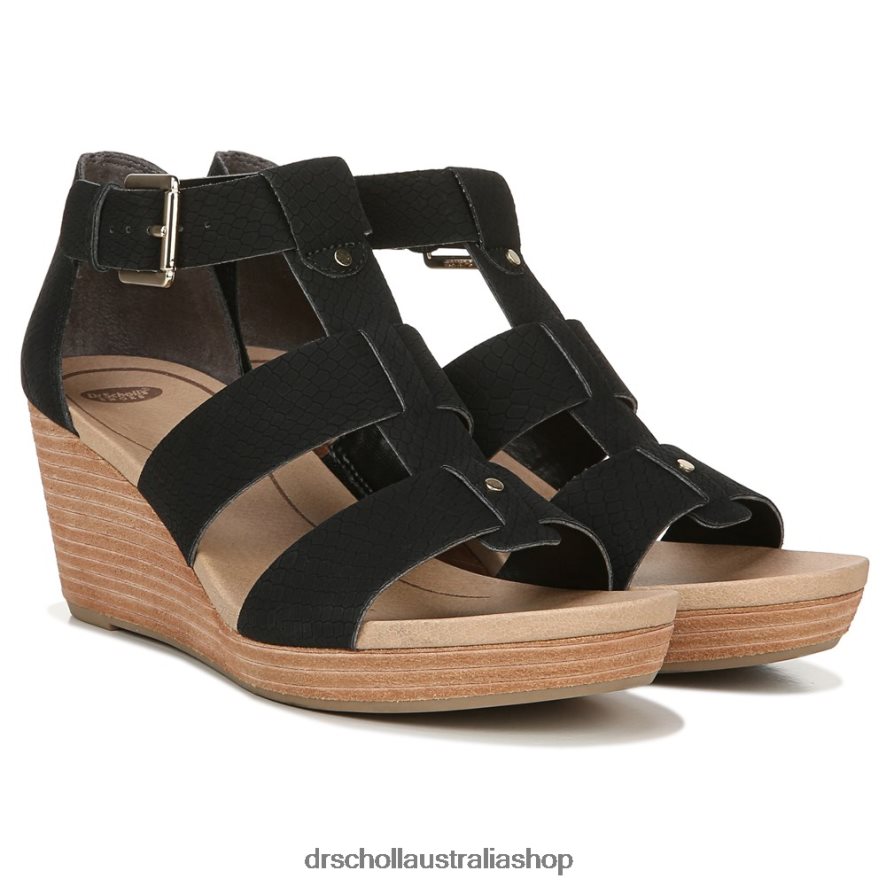 barton_wedge_sandal_unisex_dr_scholls_4z4jxv165_black_snake_print.jpg Barton Wedge Sandal Unisex Dr. Scholl's 4Z4JXV165 Black Snake Print - Image 1
