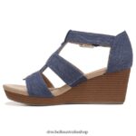 Barton Wedge Sandal Unisex Dr. Scholl's 4Z4JXV167 Denim Blue Fabric - Image 3