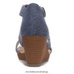 Barton Wedge Sandal Unisex Dr. Scholl's 4Z4JXV167 Denim Blue Fabric - Image 6
