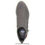 Brianna Bootie Unisex Dr. Scholl's 4Z4JXV136 Dark Shadow Grey Microfiber - Image 4