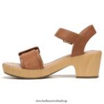Felicity Too Block Heel Sandal Unisex Dr. Scholl's 4Z4JXV162 Honey Brown Synthetic - Image 3