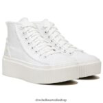 For Now Hi Top Platform Sneaker Unisex Dr. Scholl's 4Z4JXV226 White Fabric