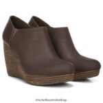 Harlow Wedge Bootie Unisex Dr. Scholl's 4Z4JXV150 Dark Brown Smooth