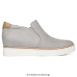 If Only Wedge Sneaker Unisex Dr. Scholl's 4Z4JXV59 Soft Grey Microfiber Perf - Image 2