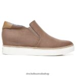 If Only Wedge Sneaker Unisex Dr. Scholl's 4Z4JXV61 Cocoa Brown Fabric - Image 2