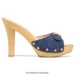 Lolli High Heel Sandal Unisex Dr. Scholl's x Veronica Beard 4Z4JXV114 Mountain Blue Denim Fabric - Image 2