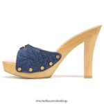 Lolli High Heel Sandal Unisex Dr. Scholl's x Veronica Beard 4Z4JXV114 Mountain Blue Denim Fabric - Image 3