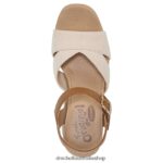 Mariah Block Heel Sandal Unisex Dr. Scholl's 4Z4JXV213 Light Brown Synthetic/Fabric - Image 4