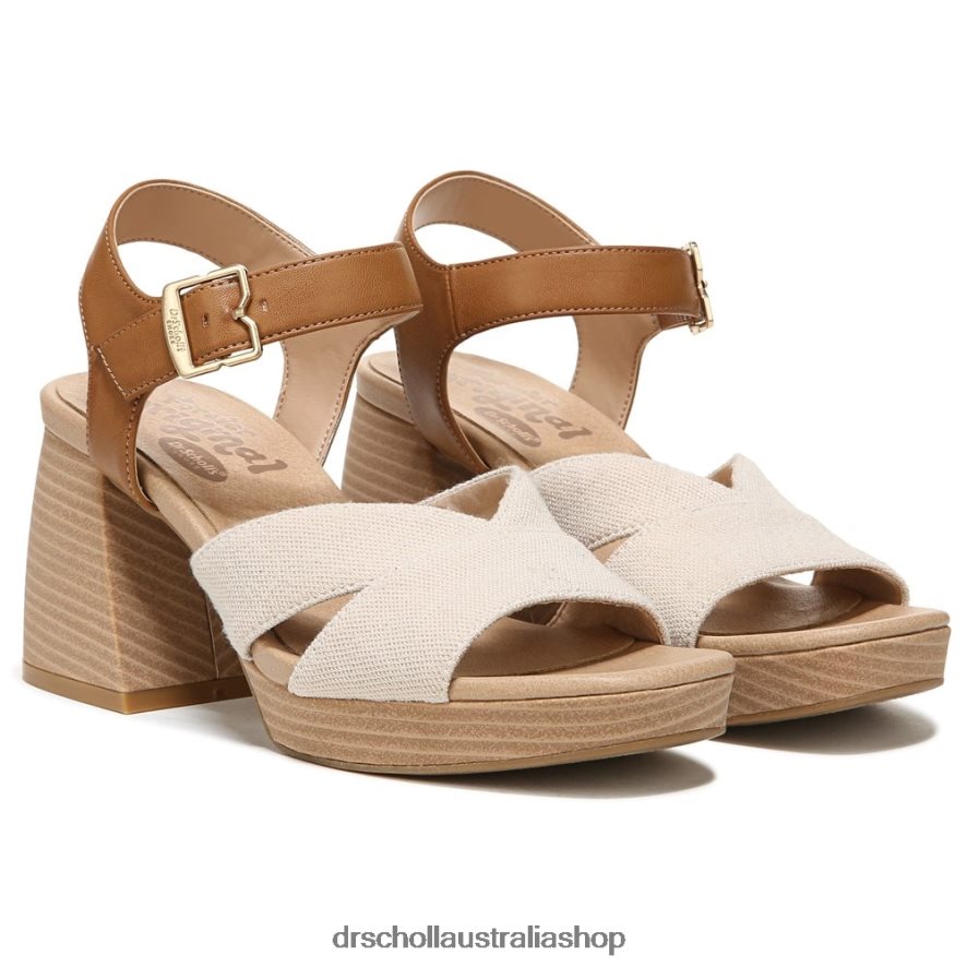 Mariah Block Heel Sandal Unisex Dr. Scholl's 4Z4JXV213 Light Brown Synthetic/Fabric - Image 1