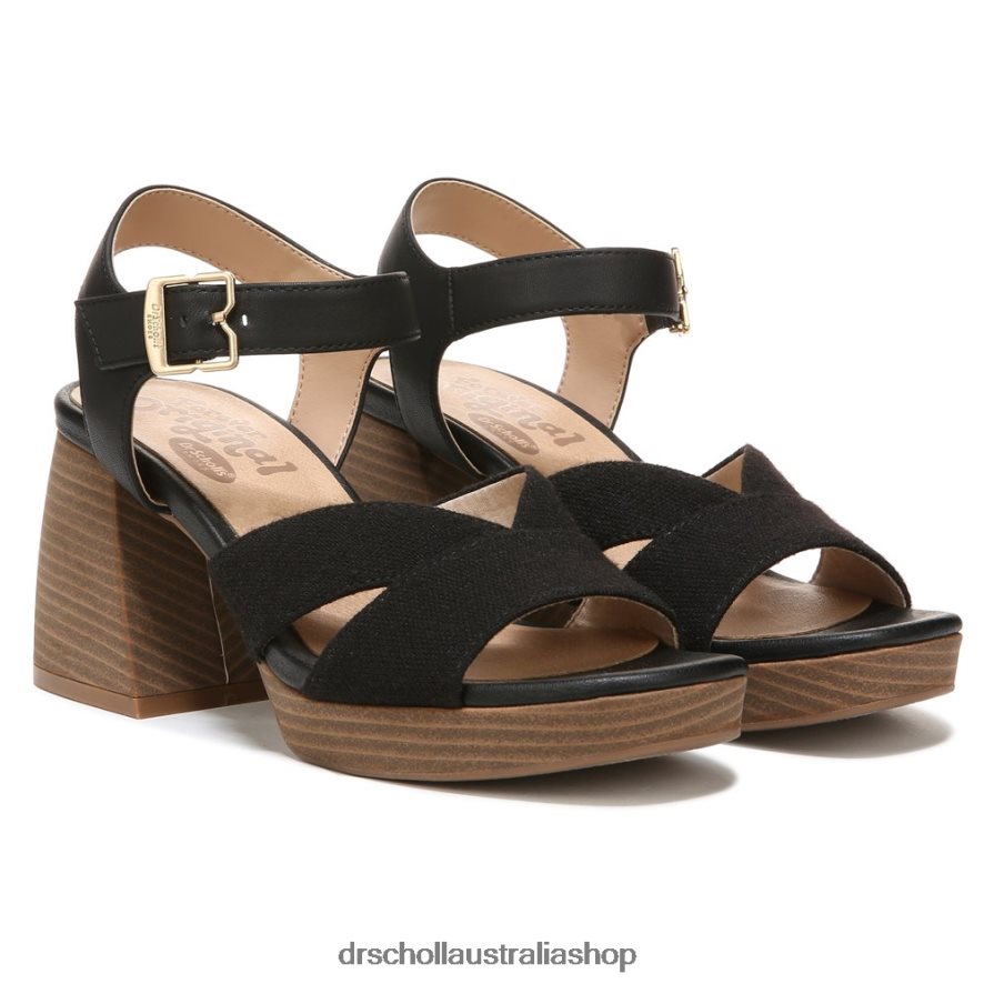 Mariah Block Heel Sandal Unisex Dr. Scholl's 4Z4JXV214 Black Synthetic/Fabric - Image 1
