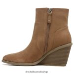 Mirage Wedge Bootie Unisex Dr. Scholl's 4Z4JXV169 Chip Brown Fabric - Image 3