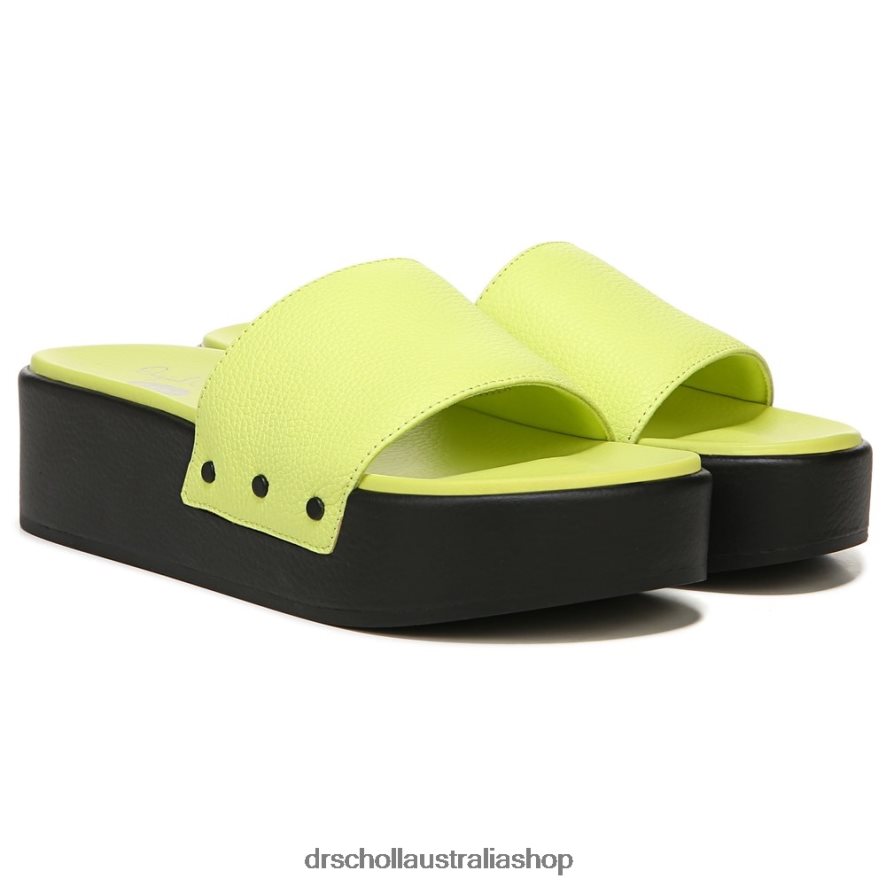 Pisces Max Platform Slide Sandal Unisex Dr. Scholl's 4Z4JXV198 Lime Leather - Image 1