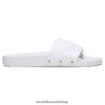 Pisces Pool Slide Sandal Unisex Dr. Scholl's 4Z4JXV188 White Leather - Image 2