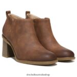 Roxanne Block Heel Ankle Boot Unisex Dr. Scholl's 4Z4JXV247 New Copper Brown Synthetic
